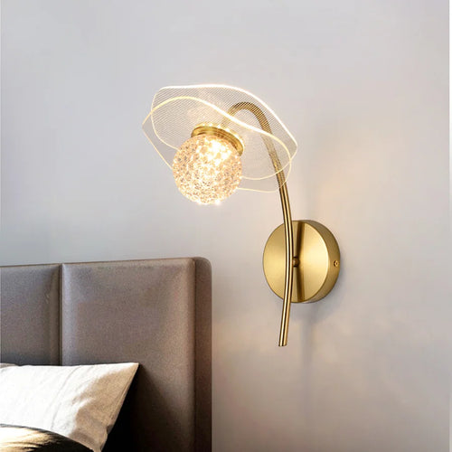 Lampe de applique murale LED en cristal nordique salon chambre fond applique murale couloir allée grenier lampes de chevet maison luminaire moderne - vue 5 sur 10