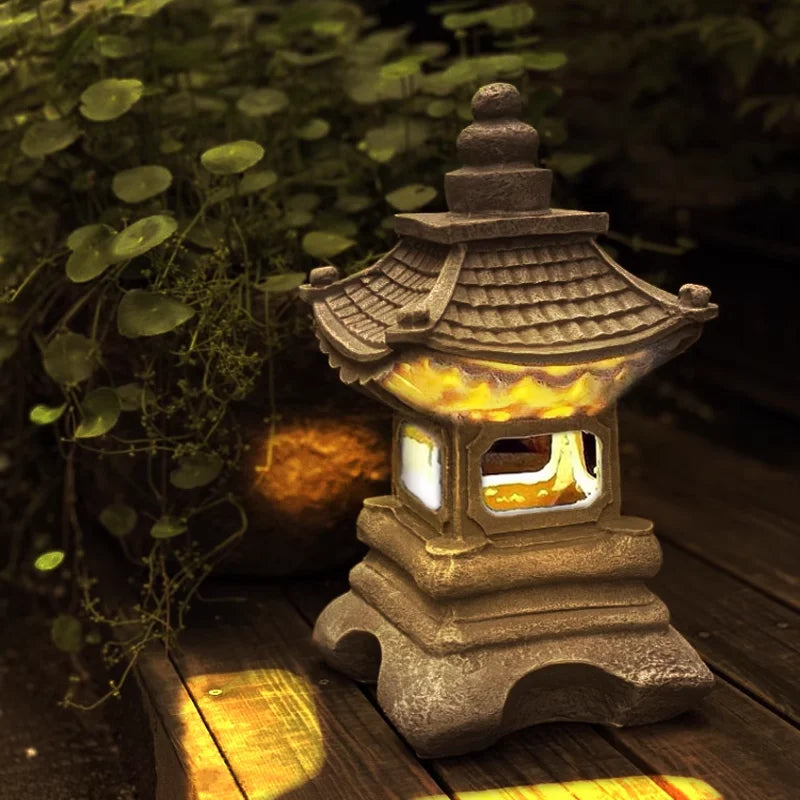 lanterne solaire led pagode pour jardin et balcon décoratif - vue 6 sur 10