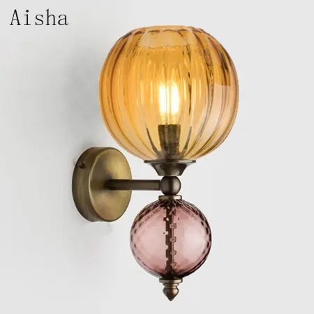 Modern coloured glass wall light for indoor decoration - vue 2 sur 11