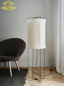 Minimalist Japanese wabi-sabi fabric floor lamp for indoor use