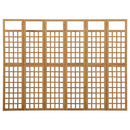 6-panel pine wood separation wall 242.5x180 cm