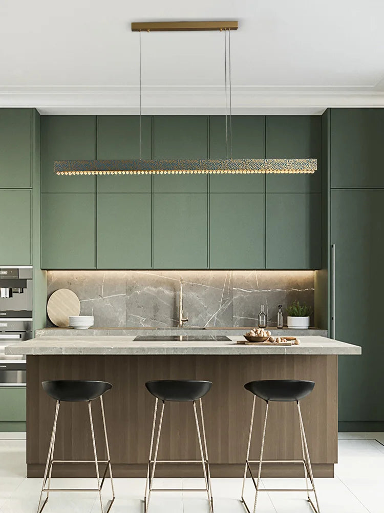 lustre en cristal et cuivre à led dimmable design moderne - vue 4 sur 20