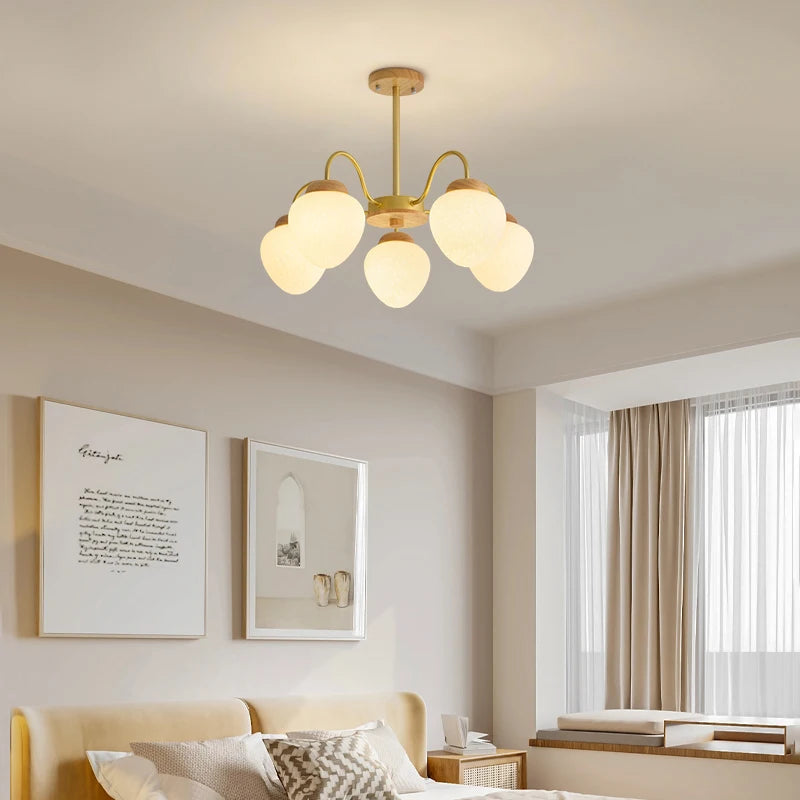 lustre bois simple art créatif pour enfants style français moderne - vue 3 sur 13