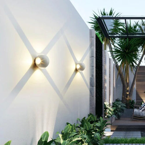 Applique murale LED de jardin étanche ronde à quatre côtés - vue 3 sur 8