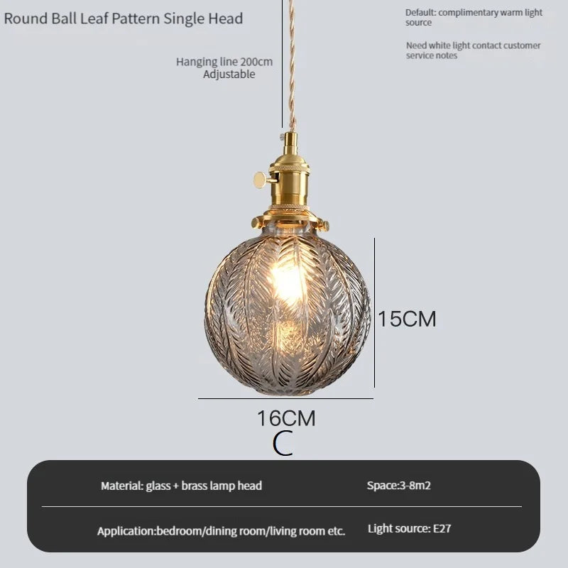 suspension vintage avec interrupteur et abat-jour en verre cristal - vue 17 sur 22