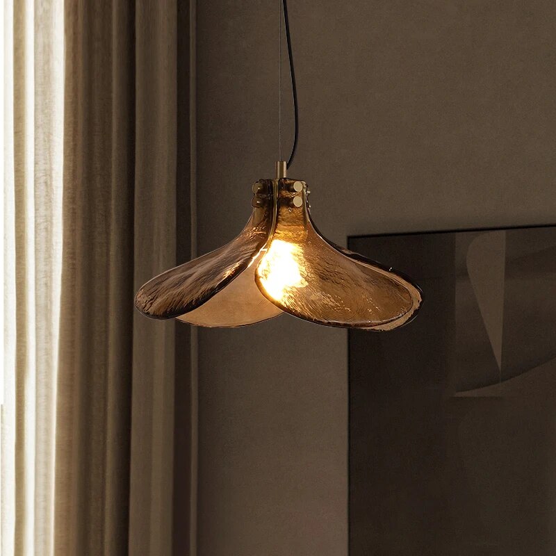 lampe suspension rétro cuivre fauve salle manger bar