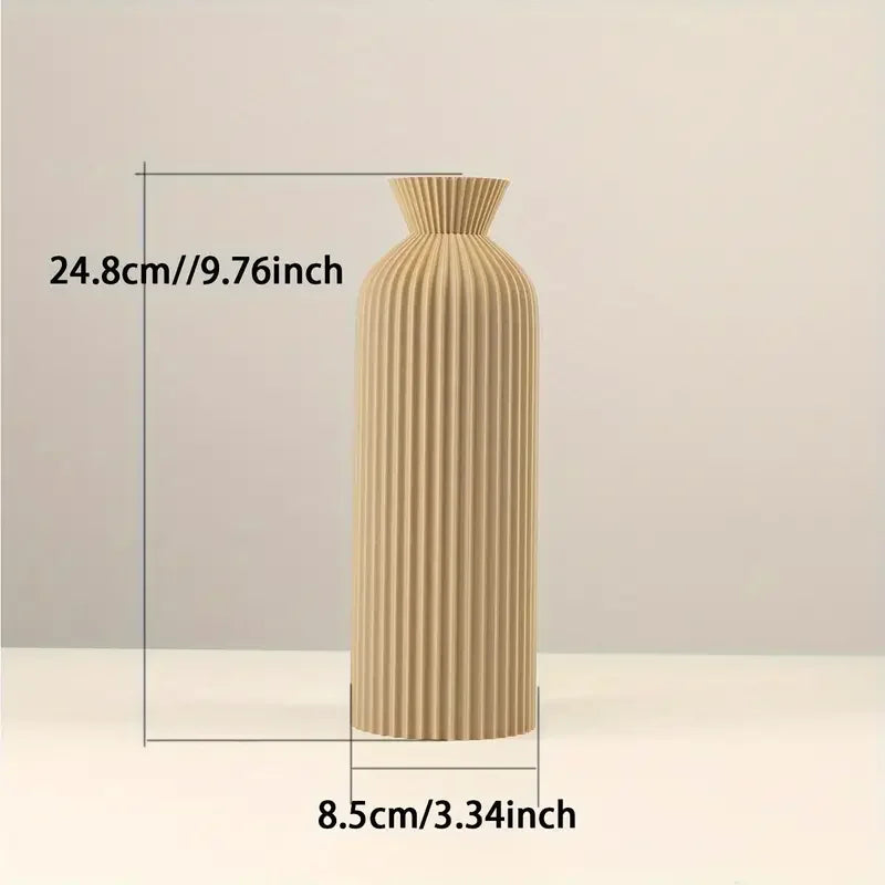 Elegant Black Plastic Vase - Boho Chic Decorative Centerpiece for Home, Office, and Living Room - vue 6 sur 8