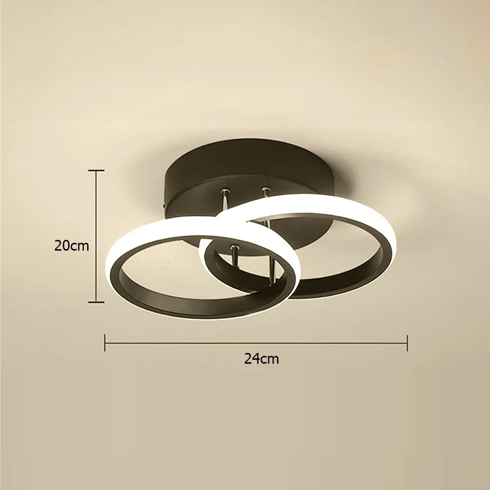 Plafonnier en métal lustre moderne haute luminosité porche lampe d'entrée lampe de plafond à économie d'énergie pour salon chambre - vue 20 sur 24