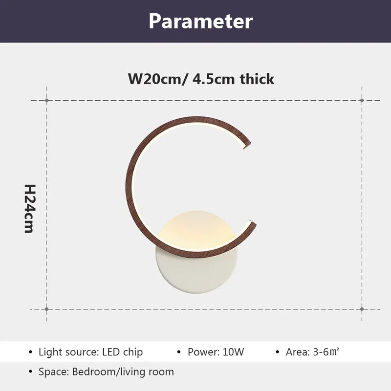 Applique murale LED en bois moderne - vue 6 sur 8