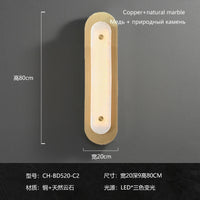 applique minimaliste en marbre et cuivre avec led