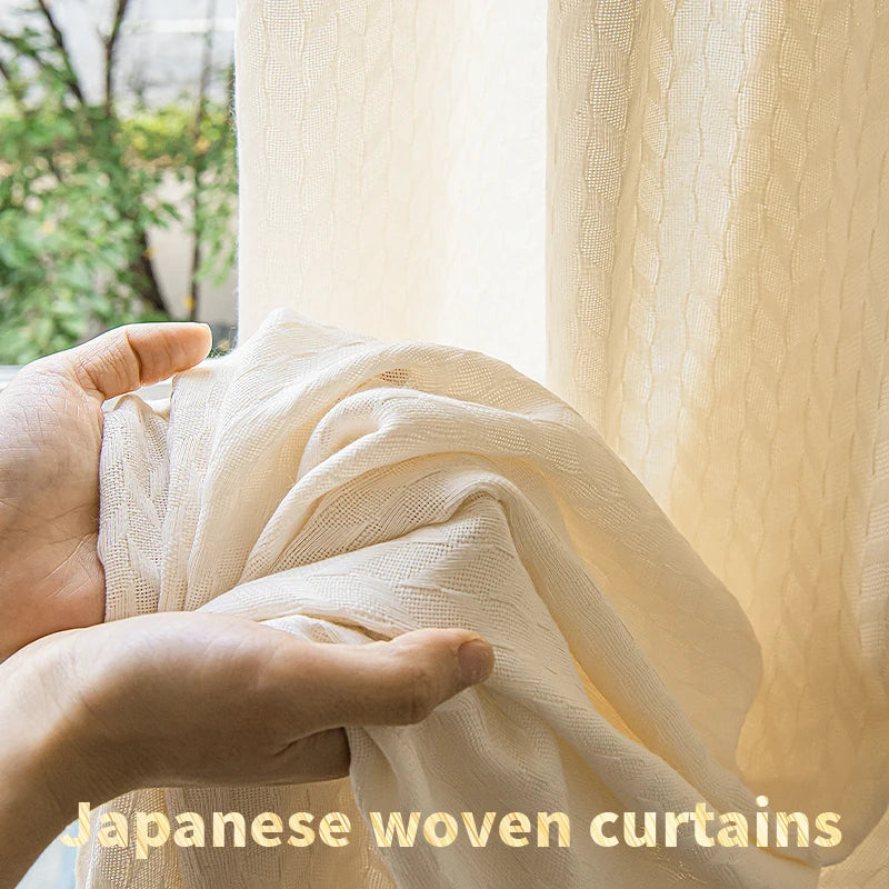 Voilage tulle japonais élégant semi occultant salon chambre