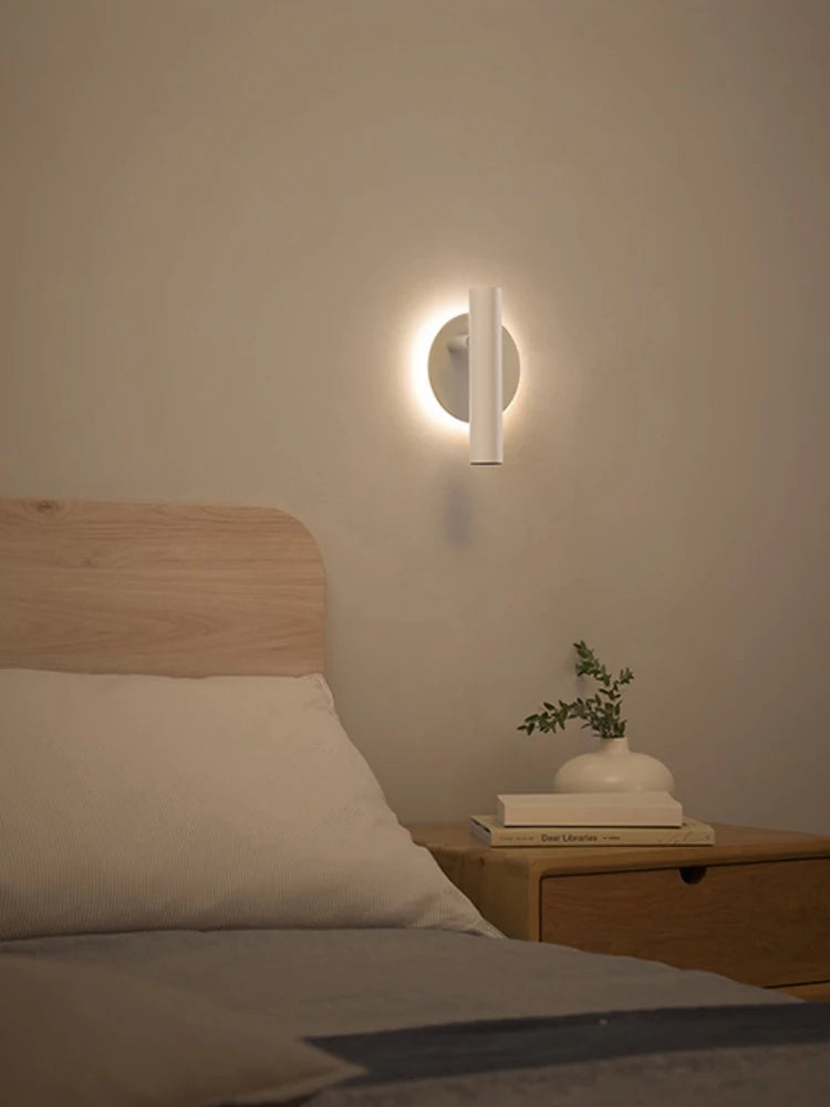 applique murale moderne minimaliste double source lumineuse rotative