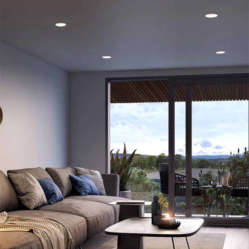 plafonnier led dimmable encastré pour éclairage intérieur design moderne - vue 11 sur 10