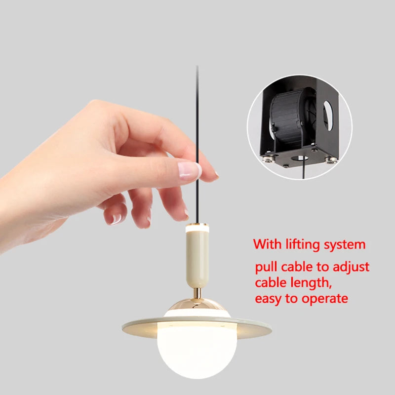 lustre saturno design led ajustable en hauteur - vue 7 sur 9