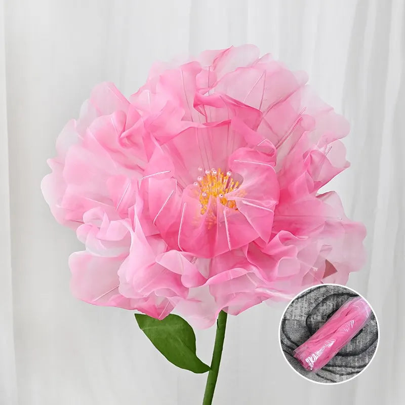 Artificial silk poppy pink realistic festive decoration flower - vue 10 sur 12