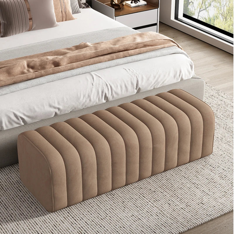 banc en velours nordique repose-pieds doux et élégant - vue 4 sur 14