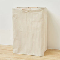56*40*27CM Japanese Cotton Linen Dirty Clothes Basket, Folding Portable Fabric Laundry Basket，Bathroom Waterproof Storage Basket