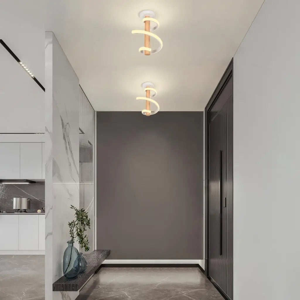 plafonnier led spirale nordique créatif pour intérieur - vue 6 sur 8