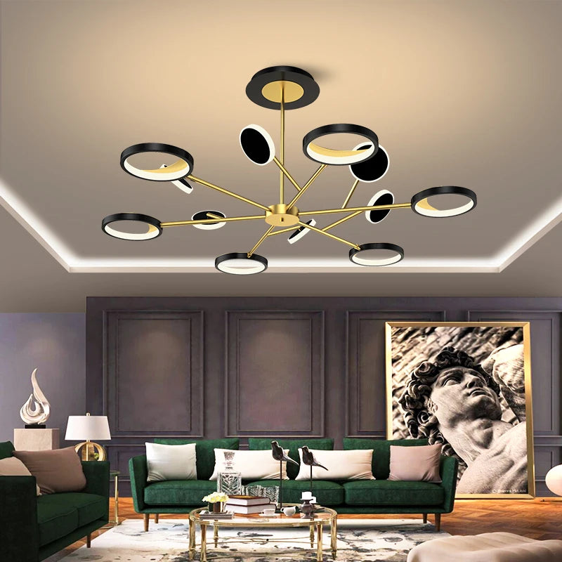 plafonnier led décoratif pour éclairage intérieur moderne - vue 3 sur 12