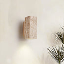 applique murale led wabi sabi en travertin décor marbre
