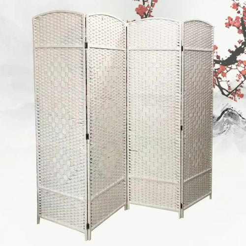 Rattan Baffle Screen, Antique Straw Handmade Living Room Partition Entrance Folding Screen, Restaurant Indoor Classical Screen - vue 13 sur 12