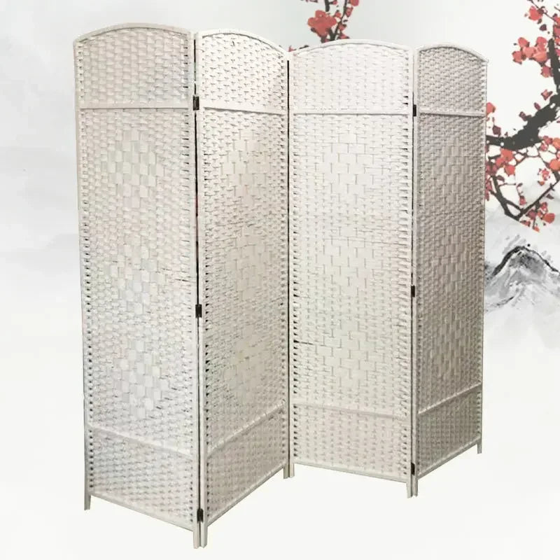Rattan Baffle Screen, Antique Straw Handmade Living Room Partition Entrance Folding Screen, Restaurant Indoor Classical Screen - vue 12 sur 12
