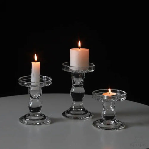 chandelier en verre colonne romaine pour décorations romantiques - vue 6 sur 12