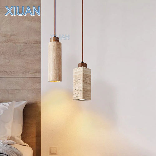 lustre led en pierre de grotte style wabi-sabi