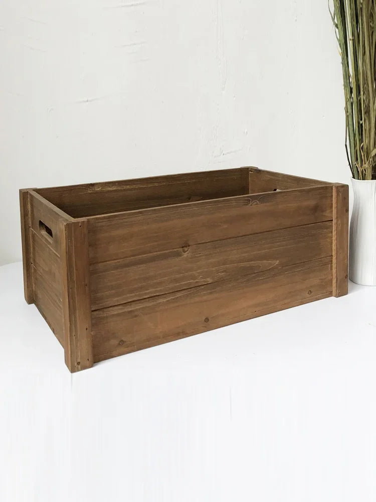 coffret en bois de sapin vintage fait à la main charme de ferme - vue 5 sur 5