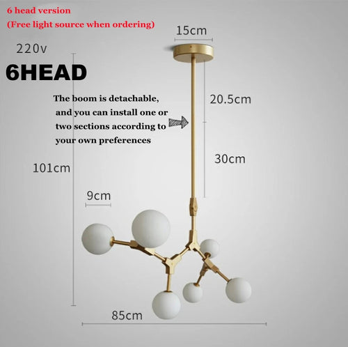 lustre nordique design en verre pour éclairage élégant - vue 11 sur 12