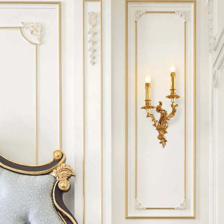 Applique murale royale luxe laiton antique cuivre - vue 4 sur 10