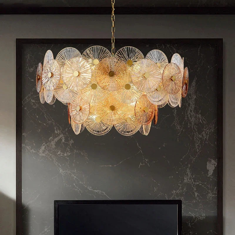 lustre moderne en verre design pour décoration intérieure - vue 6 sur 11
