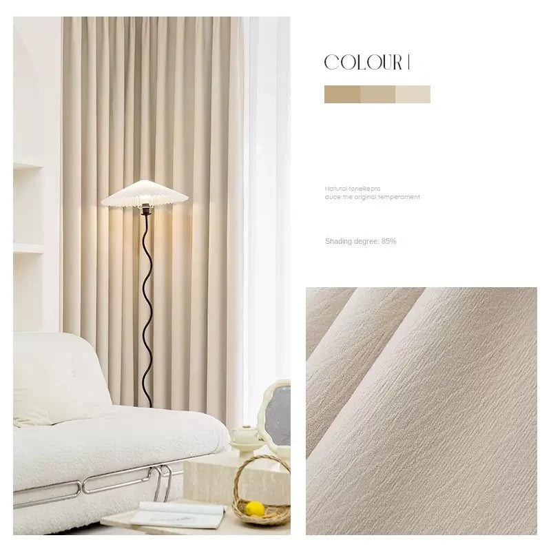 Rideau occultant style minimaliste plissé pour salon chambre - vue 12 sur 16