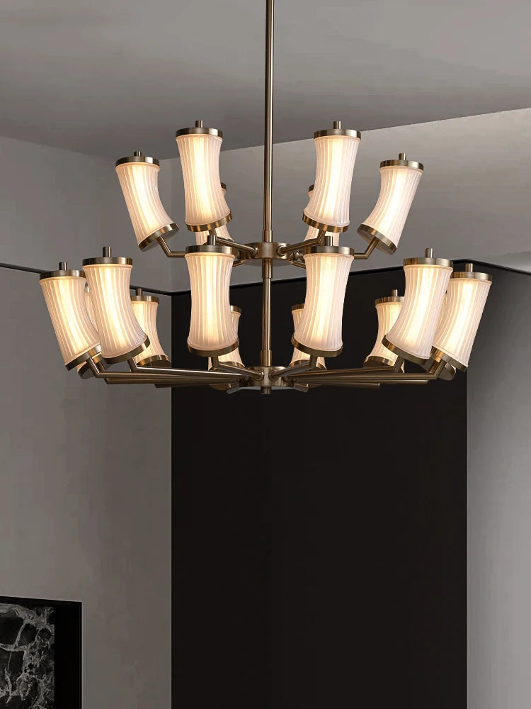 lustre led en verre design moderne de luxe - vue 5 sur 13