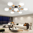 lustre en bois led style nordique pour diverses pièces