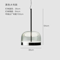 suspension en verre design nordique luminaire moderne à LED