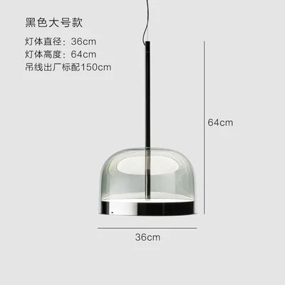 suspension en verre design nordique luminaire moderne à LED