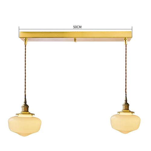 Suspension nordique moderne douille en cuivre abat-jour en verre blanc chambre salon suspension LED luminaires - vue 30 sur 30