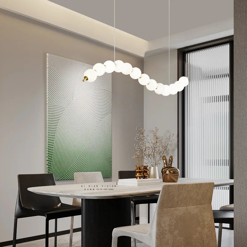 lustre led en boule acrylique avec cordon d'éclairage réglable pour boutique - vue 5 sur 9
