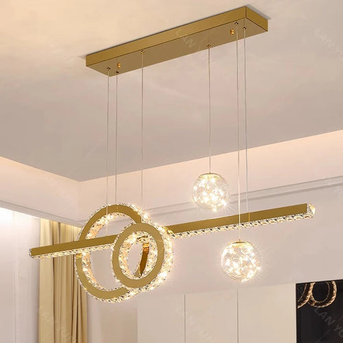 Lustre moderne en cristal pour éclairage intérieur - vue 3 sur 6