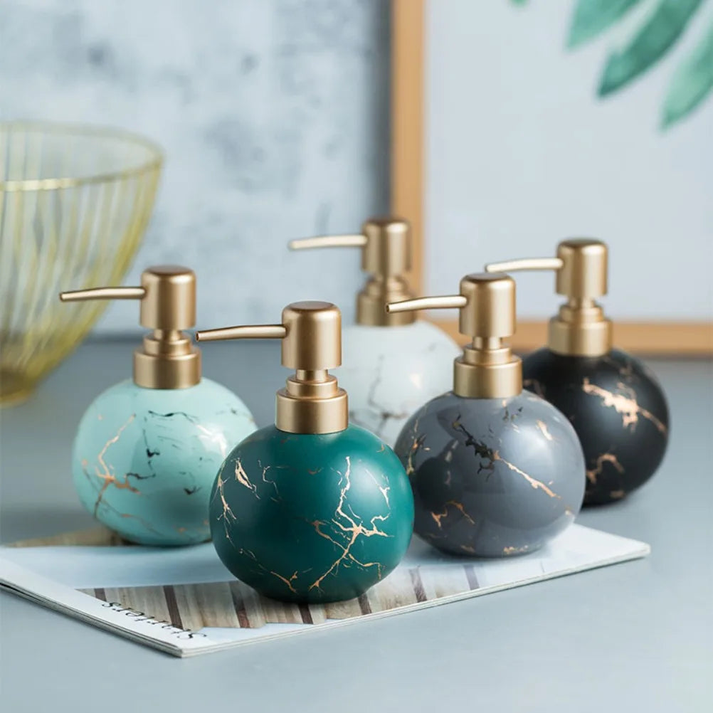 distributeur de savon en céramique moderne pour salle de bain - vue 3 sur 11