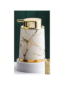 400ml Light Luxury Ceramic Marble Texture Refillable Press Mousse Foaming Soap Dispenser For Bottling, Filling Facial Cleanser
