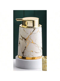 400ml Light Luxury Ceramic Marble Texture Refillable Press Mousse Foaming Soap Dispenser For Bottling, Filling Facial Cleanser