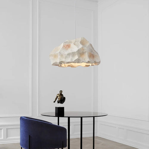lustre design de créateur nordique lampe personnalisée imitation roche micro ciment style japonais lampe de pédant faite à la main - vue 2 sur 10