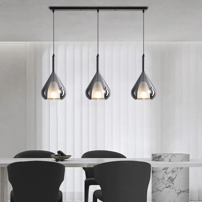 lustre design italien moderne minimaliste en verre - vue 6 sur 10