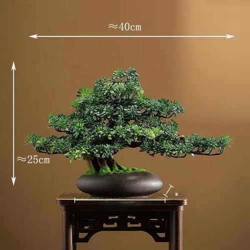 DIY Potted Bonsai for Home Decoration, False Tree, Living Room, Chinese Style, Hotel Porch Landscape, Green Plant Decoration - vue 11 sur 23