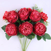 bouquet de roses artificielles en soie pour décoration intérieure