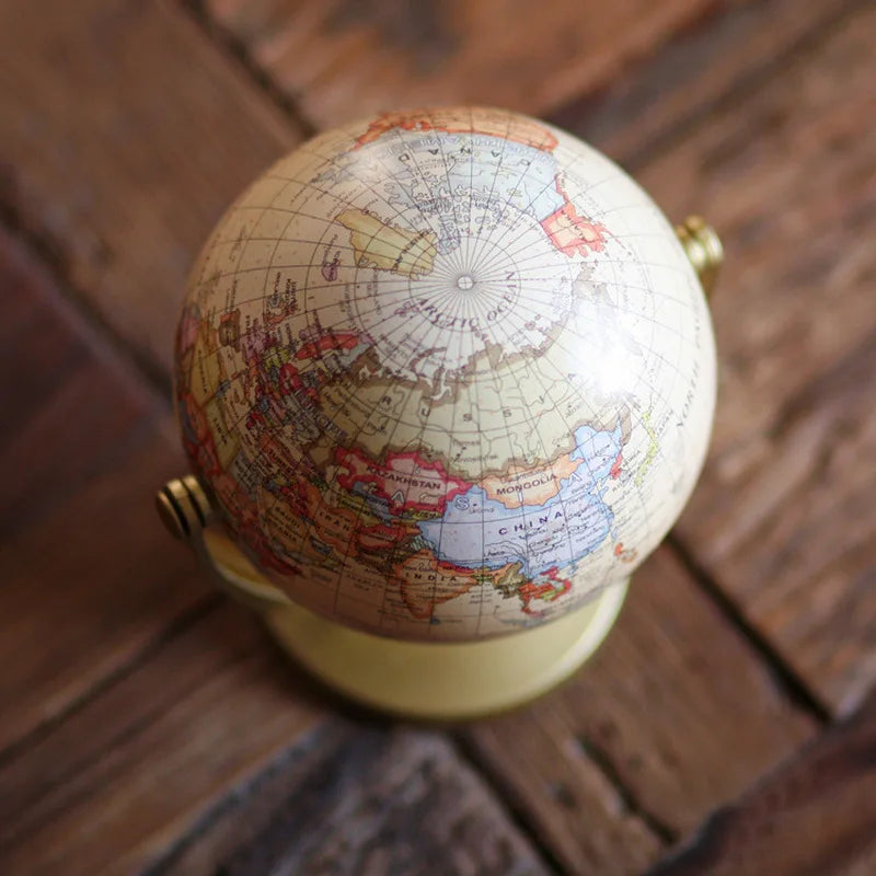 globe terrestre rétro rotatif pour apprendre la géographie - vue 3 sur 8