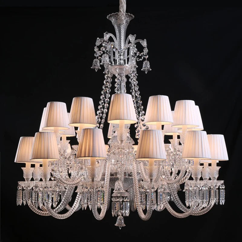 lustre en cristal transparent pour un éclairage élégant et raffiné - vue 4 sur 30