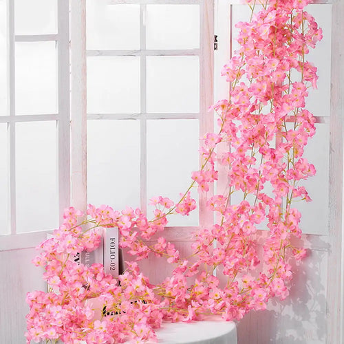 guirlande de fleurs artificielles pour décoration de mariage et intérieur - vue 4 sur 17